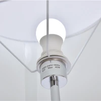 HOMCOM Modern Floor Lamp with Wood Legs Extra Shelf E26 Base for Living Room Bedroom(m-5)