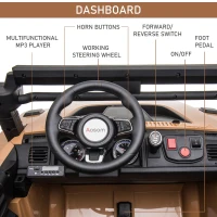 Aosom Ride On Car Off Road Truck SUV 12 V Electric Battery Powered with Remote Control and MP3, Adjustable Speed, Yellow(m-8)