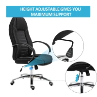 Vinsetto Office Chair Ergonomic Design Linen Surface Foam Padded w/ Adjustable Height & Armrest Black(m-5)