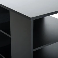 Open Box HomCom 33” Wooden Rolling 5 Shelf Media Center Display Storage Cart - Black(m-10)