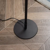 HOMCOM Modern LED Floor Lamp, Tall Corner Light with Metal Base for Office, Bedroom, Living Room, Black(m-11)