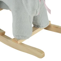 Qaba Kids Ride-On Rocking Horse Toy Rabbit Style Rocker Soft Plush Fabric for Children 36 Months(m-11)