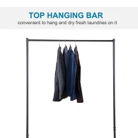 HOMCOM 4-Bag Rolling Laundry Sorter Cart Heavy Duty with Hanging Bar Large Washing Bag and Wheels Laundry Storage Black(m-5)