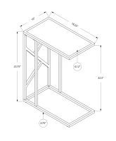 Monarch 24" Minimalist Glam Mirrored Top C-Shape Metal Frame Accent Side Snack End Table - Black Nickel Finish(m-3)