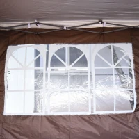 Outsunny 10' x 20' Pop Up Canopy Tent with 4 Sidewalls, Heavy Duty Tents for Parties, Outdoor Instant Gazebo with Carry Bag, for Outdoor, Garden, Patio, Coffee(m-12)