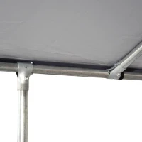 PawHut Outdoor Dog Kennel Galvanized Steel Fence with Cover Secure Lock Mesh Sidewalls for Backyard 9.8' x 9.8' x 7.7'(m-10)