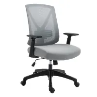 Vinsetto Ergonomic Mesh Office Chair with Lumbar Back Support, Swivel Rocking Computer Chair with Adjustable Height and Armrests for Home Office, Grey(m-1)