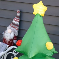 HOMCOM 4ft Christmas Inflatable Christmas Tree with Presents, Outdoor Blow-Up Yard Decoration with LED Lights Display(m-12)