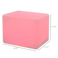 Outsunny 16RGB Colors Rechargeable LED Cube Stool Light with Remote Control & IP54 Waterproofing for Indoor/Outdoor Use(m-3)