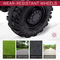 Aosom 12V Kids Ride On Tractor, Extra Large Kids Electric Battery Powered Car Toy with Back Trailer, Adjustable Speed, and LED Headlights, Red(m-7)