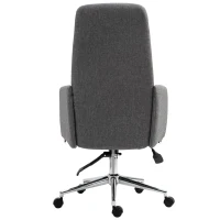 Vinsetto High Back Office Computer Chair with Breathable Fabric, Padded Armrest, and Swivel Wheels - Grey(m-13)