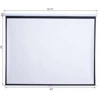 HOMCOM 100" Projector Screen Diagonal Manual Pull Down Projection Screen 4:3 16:9 Format Home Theater(m-3)