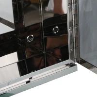 HOMCOM Vertical 24" x 16" Stainless Steel Bathroom Wall-Mounted Glass Medicine Cabinet(m-14)