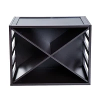 HOMCOM X-design Wine Rack Wooden Stackable Cube Freestanding 16 Bottles Brown(m-2)