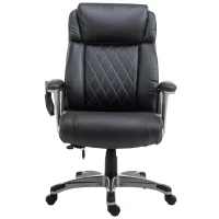 Vinsetto High Back 6-Point Massage Home Office Chair, Swivel Faux Leather Task Chair with Headrest, and Padded Armrests, Black(m-10)