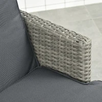 Outsunny Patio PE Rattan Wicker Chaise Lounge Chair Outdoor 5-Position Adjustable Recliner Lounge Furniture w/ Cushion for Garden Poolside Balcony Deep Grey(m-11)