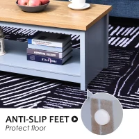 HOMCOM Coffee Table with Storage Shelf Vintage Grey(m-6)