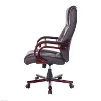HOMCOM PU / Wood High-Back Executive Swivel  Computer Office Chair, Brown (m-6)
