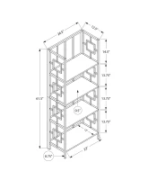 Monarch 62" H Transitional Decorative Metal 4-Tier Corner Etagere Bookcase - White / White Metal(m-4)