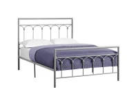 Monarch 56" Contemporary Veritcal Slat Arch Accent Metal Bed Frame - Full Size - Silver Finish(m-1)