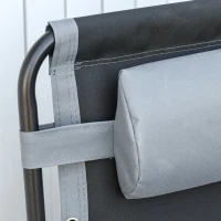 Outsunny Foldable Outdoor Lounge Chair with Footrest, Oversized Padded Zero Gravity Lounge Chair with Headrest, Cup Holders, Armrests for Camping, Lawn, Garden, Pool, Gray(m-10)