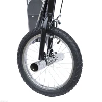 HOMCOM Youth Scooter Adult Teen Kick Scooter Kids Children Stunt Scooter Bike Bicycle Ride On 16" Pneumatic Tyres (Black)(m-9)
