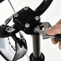 Aosom Teens Youth Scooter Ride On Toy with Adjustable Handlebar, Dual Brakes, and Inflatable Wheels For Kids 5+, Blue(m-11)