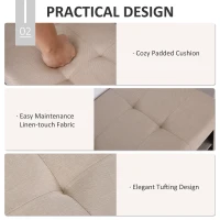 HOMCOM Modern Folding Shoe Storage Bench with Flipping Lid, Ottoman Bench for Bedroom & Hallway with 9 Cubes, Beige(m-5)