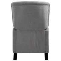 HOMCOM Linen Fabric Manual Recliner with Vibrating Massage and Wired Remote Control, Light Grey(m-11)