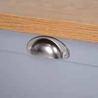 HOMCOM Oak Wood Grain Simple Shoe Cabinet 2-tier Storage with 2 Doors Sturdy Grey(m-7)