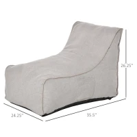 HOMCOM Bean Bag Chair, Stuffed Large Lounger for Indoors, Includes Washable Cover, Side Pockets and Backrest, for Kids and Adults, Grey(m-3)