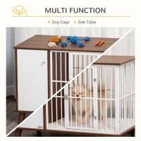 PawHut Furniture Style Dog Crate, w/ Wooden Top, Door, for Small Dogs, Brown(m-5)