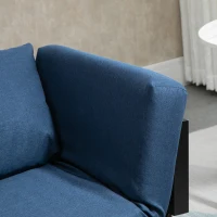 HOMCOM Single Person Chaise Lounger, Modern Sofa Bed with 5 Adjustable Positions, 2 Large Pillows, and Birch Legs, Blue(m-12)