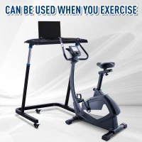 Vinsetto Height Adjustable Mobile Computer Desk with Wheels, a Simple Yet Modern Design & a Multifunctional Desktop(m-6)