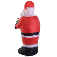 HOMCOM 8FT Tall Inflatable Santa Holding Gift Box Outdoor Lighted Airblown Christmas Decoration Holiday Lawn Yard Decor(m-5)