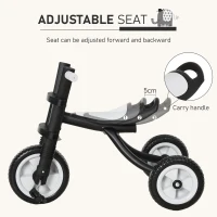 Qaba 3 Wheel Kids Tricycle Toddler Walking Trikes with Adjustable Seat for 3-6 Years old Boys & Girls Black(m-5)