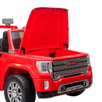 Aosom 12V GMC Sierra HD Battery Kids Ride On Car with Remote Control, Bright Headlights, & Working Suspension, Red(m-13)