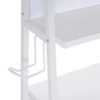 HOMCOM Heavy Duty Office Desk Computer Table Ample Storage Desktop W/ Whiteboard Adjustable Feet White(m-6)