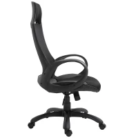 Vinsetto Executive Racing Chair Rocking Chair Adjustable Padded Seat with Wheels Black(m-7)