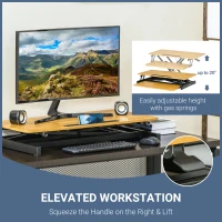 Vinsetto 32'' Height Adjustable Sit Standing Desk Converter, Ergonomic Laptop Riser Workstation with Keyboard Tray(m-4)