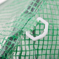 Outsunny 10' x 5' x 7' Lean to Greenhouse, Walk-In Wall Green House Plant Nursery with 2 Roll-up Doors and Window, PE Cover and 3 Wire Shelves, Green(m-17)