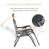 Outsunny Foldable Outdoor Lounge Chair with Footrest, Oversized Padded Zero Gravity Lounge Chair with Headrest, Cup Holders, Armrests for Camping, Lawn, Garden, Pool, Beige(m-4)