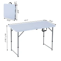 Outsunny Folding Camping 47.2" Picnic BBQ Party Table Outdoor Garden Adjustable(m-2)