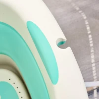 Qaba Folding Baby Bathtub 4pcs Esthetic Basin Sucker Seat Non-Slip Support Portable(m-5)