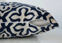 Monarch 18" x 18" Geometric Motif Decorative Throw Pillow (1 pc) - Dark Blue(m-3)