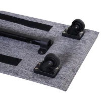 PawHut Foldable Pet Travel Carrier with Wheels, Oxford Fabric Aluminum, Small to Medium Cats and Dogs, Grey and White(m-10)