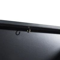 HOMCOM 32" x 24" Wooden Wall Mounted Jersey Memorabilia Shadow Box Display Case with Latch - Black(m-14)