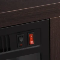 HOMCOM 60" W x 23.5" H Electric Fireplace Mantel TV Stand, Media Console Center Cabinet with 2 Adjustable Shelves, 4 Cable Management Holes and Fits up to 65" TV, Dark Brown(m-15)