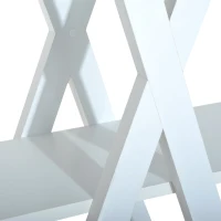 HOMCOM Wooden A Frame Bookshelf 4-tier Ladder Display Shelf Storage Stand Home Furniture White(m-9)