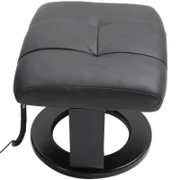 HOMCOM Massage Recliner Chair with Ottoman, 360° Swivel Recliner and Footstool, PU Leather Reclining Chair with Side Pocket and Remote Control, Black(m-17)